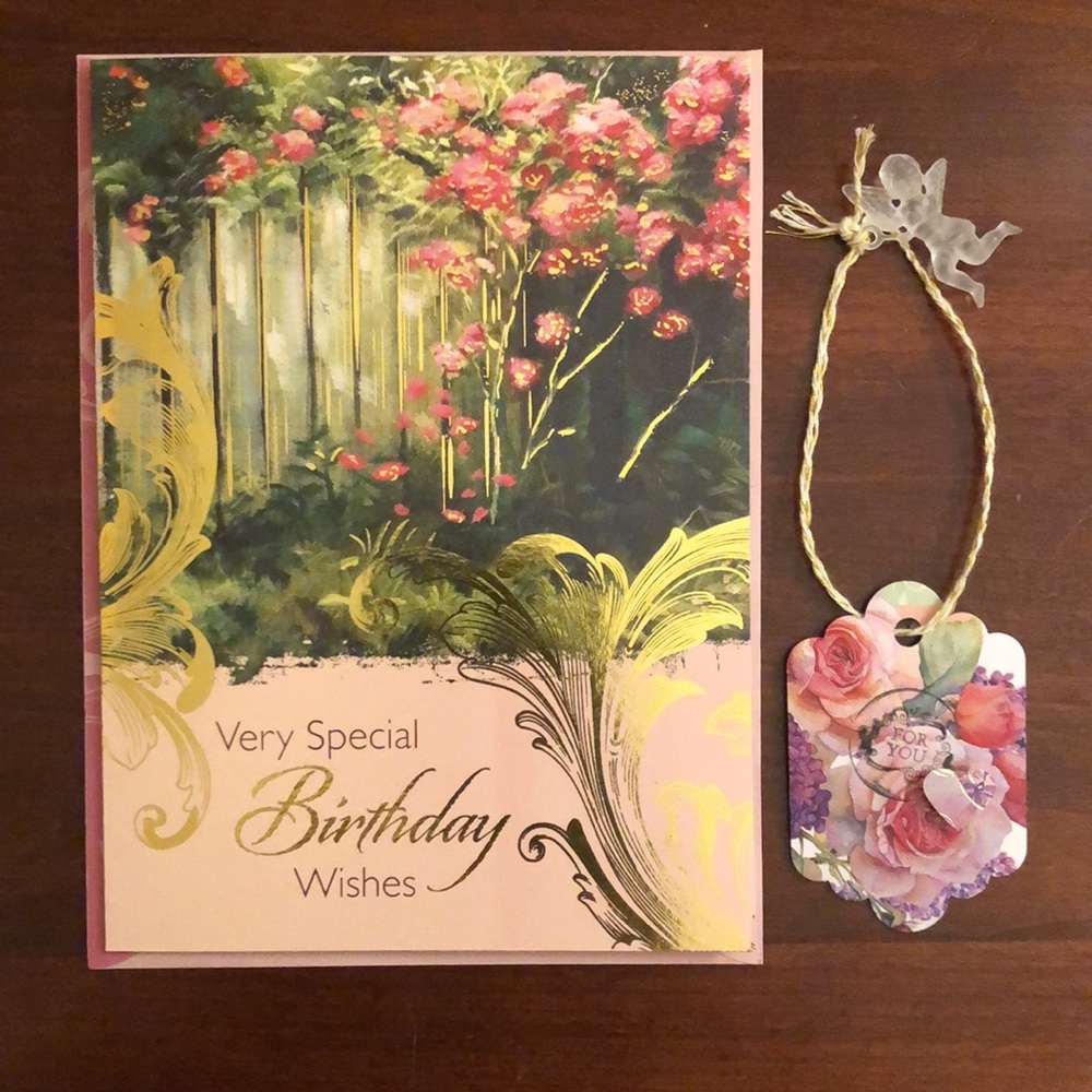 Birthday Greeting Card Too include a handcrafted gift 🎁 tag & envelope